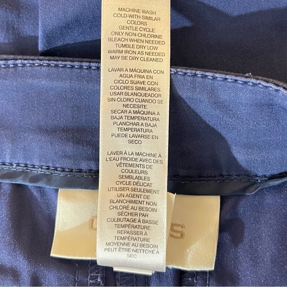 Chico’s Roll Tab Cuff Crop Cargo Pants Women Size 00 Blue Pockets - Picture 5 of 12